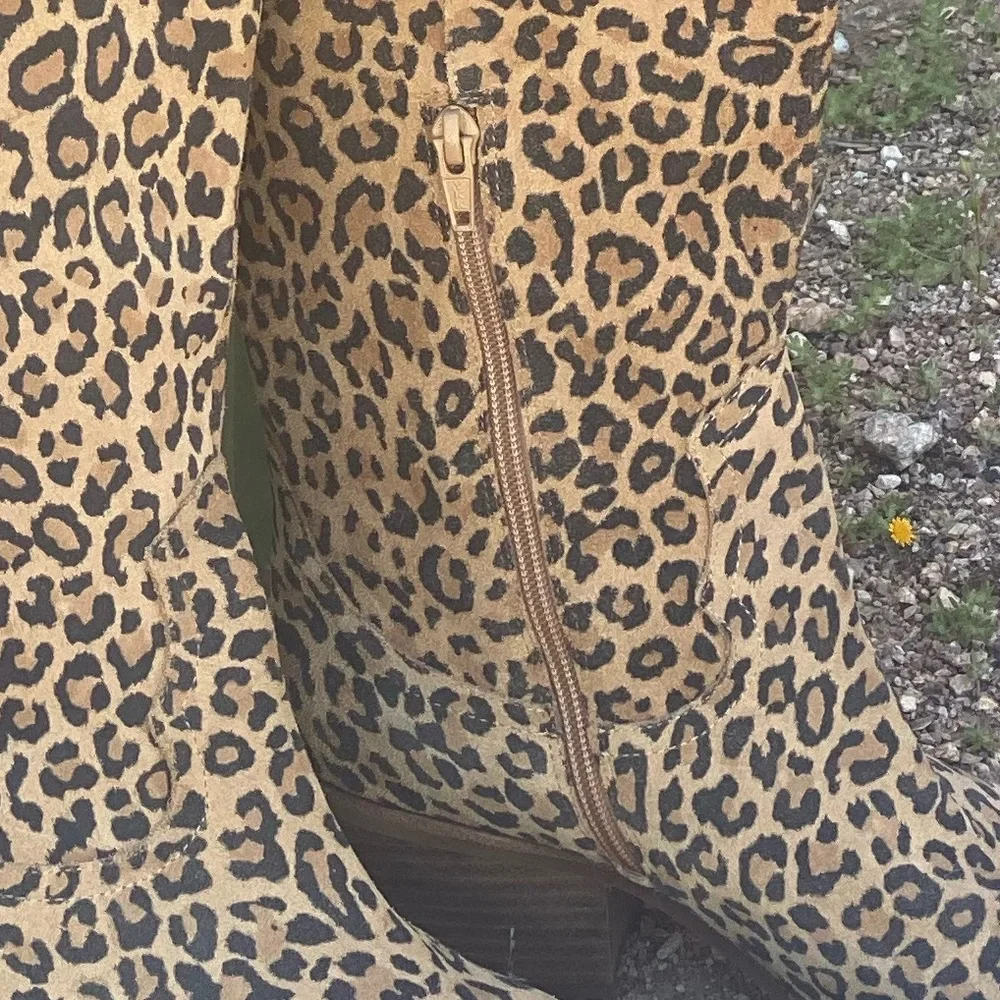 Gianni Bini Leopard-Print Over-the-Knee Western Boots